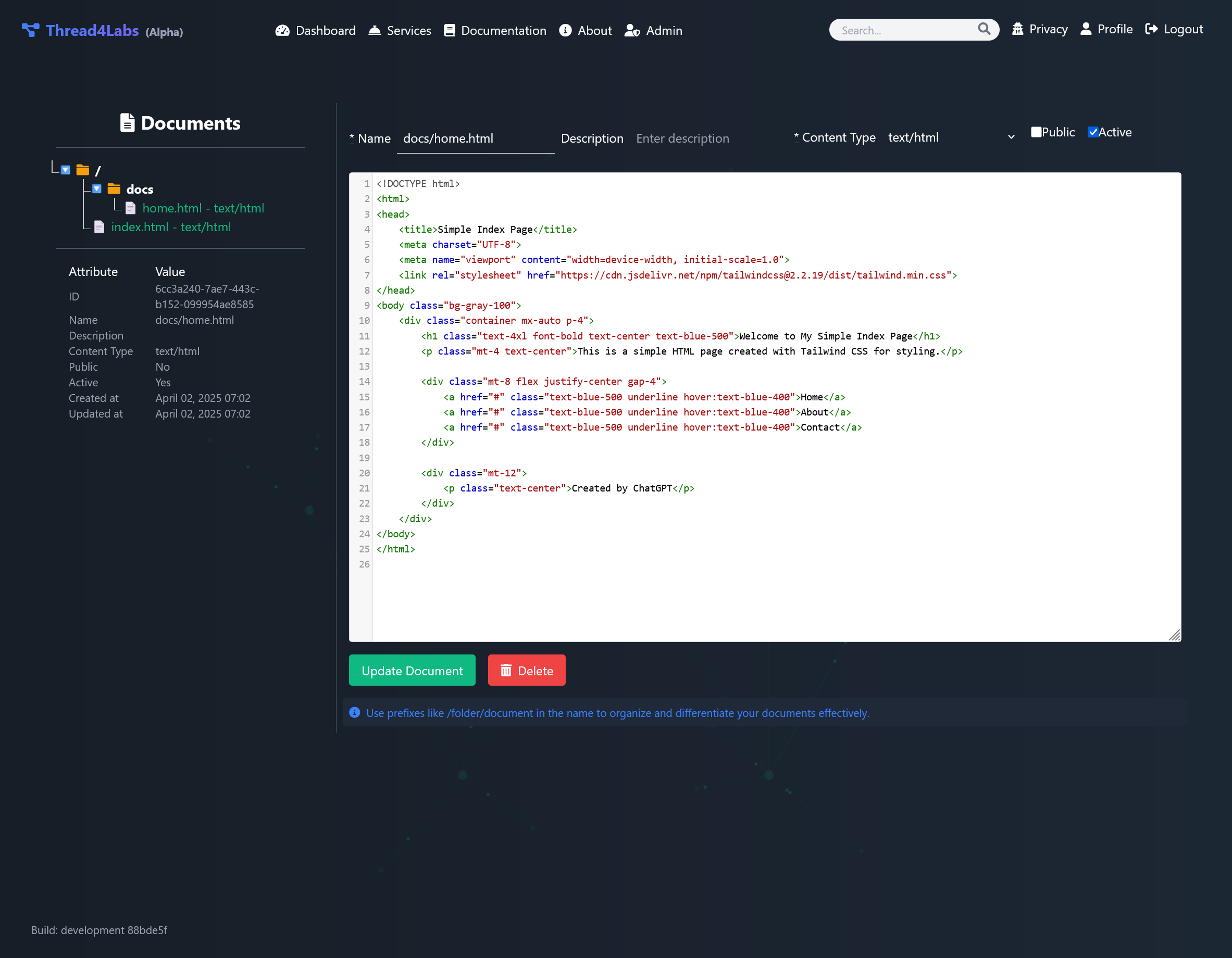 Image of the document editor